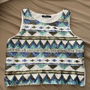 Sequined womens crop top